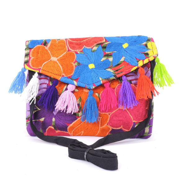 Handmade Boho Crossbody Purse Tassel Embroidered - Picture 3 of 3
